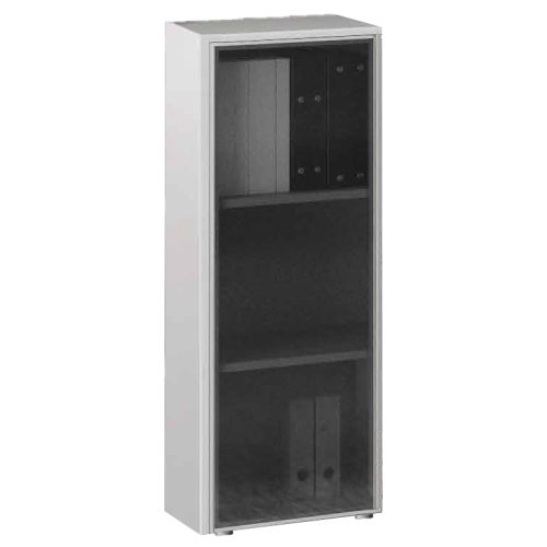 Mobile libreria in legno con ante battenti chiuse con serratura cm. 45x45x127h