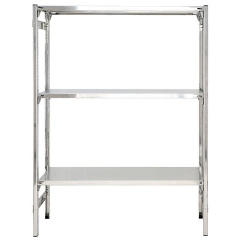 Scaffalatura ad incastro con piani lisci in acciaio inox per alimenti cm. 130x60x150h