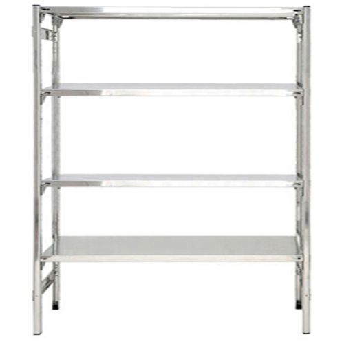 Scaffale a gancio ad incastro in acciaio inox a piani cm. 160x40x200h