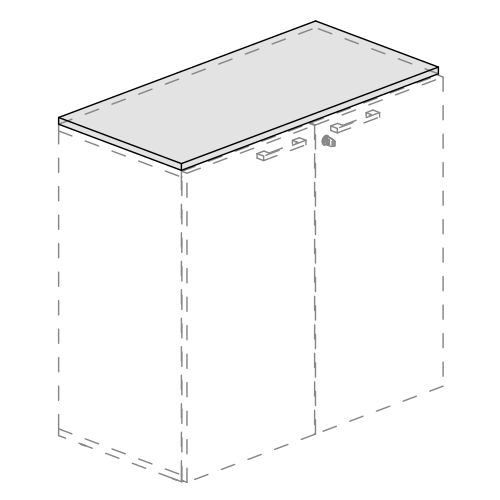 Top di finitura in melaminico o laccato per mobili da ufficio serie HPEE cm. 45x45