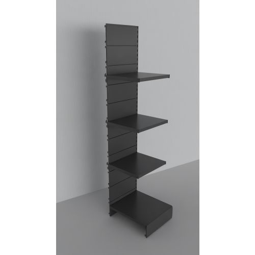 Modulo aggiuntivo scaffale verniciato nero ghisa da negozio abbigliamento di cm. 45x50x200h