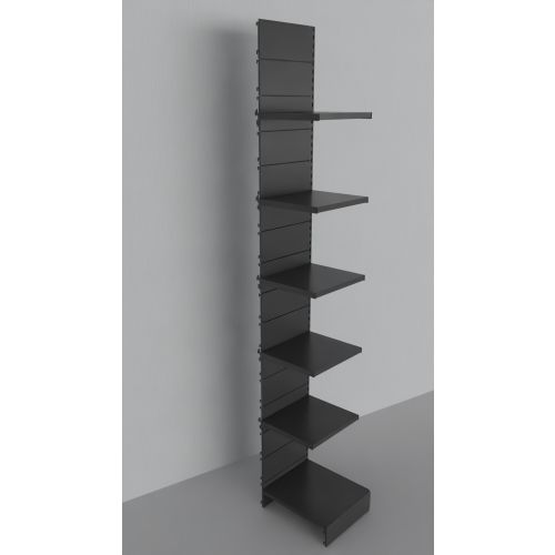 Modulo aggiuntivo scaffale verniciato nero ghisa per negozi di cm. 45x60x300h