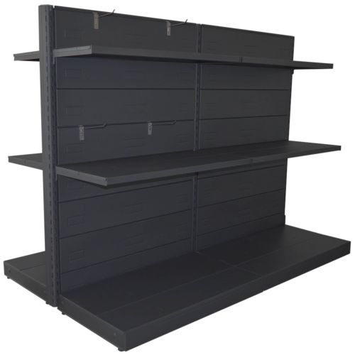 Modulo aggiuntivo scaffale verniciato nero ghisa per negozio di cm. 100x50x140h