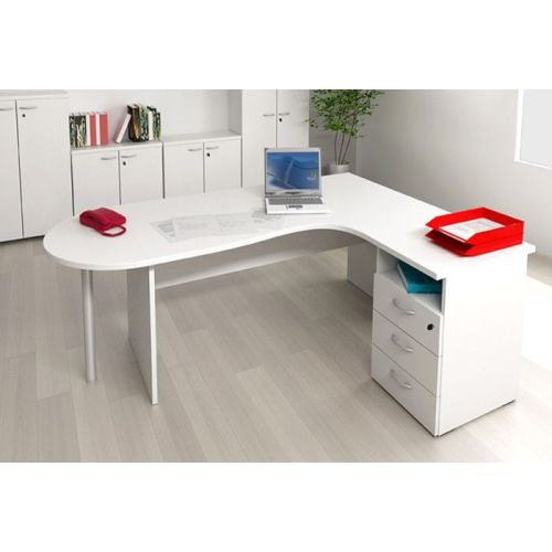 Scrivania in melaminico con cassettiera per ufficio operativo cm. 200x143x72h