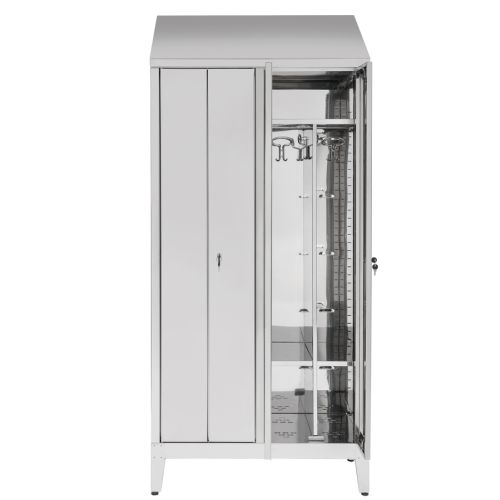 Armadio spogliatoio in acciaio inox AISI 430 a 2 posti a 4 ante cm. 95x50x215h