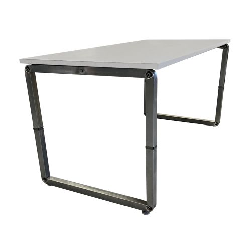 Tavolo mensa aziendale con struttura in metallo zincato e piano in legno da 4 persone cm. 140x80x72,5h