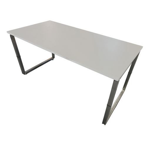 Tavolo mensa per azienda con piano in melaminico da 6 o 8 persone e gambe ad anello zincate cm. 180x80x72,5h