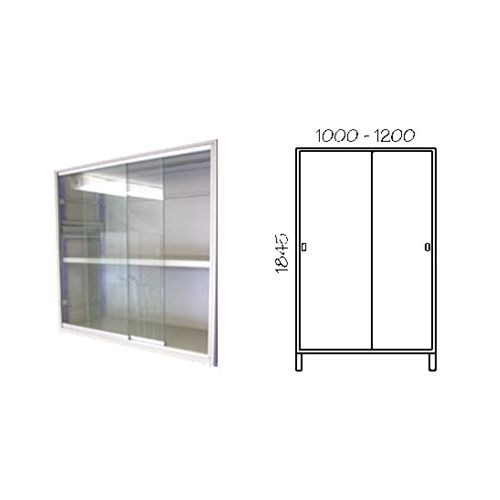 Porta scorrevole in vetro per fronte scaffalatura cm. 120x184,5h