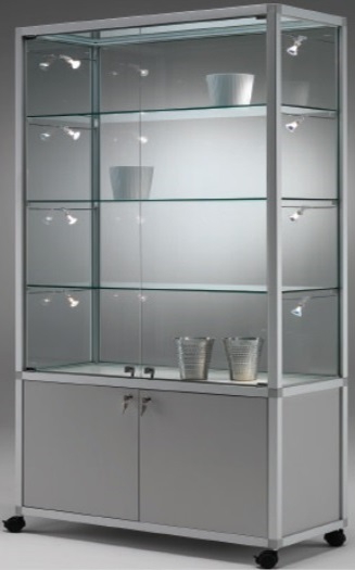 Vetrina da esposizione con mobile con ripiani regolabili per casa cm.  99,2x52,5x184,5h - Castellani Shop