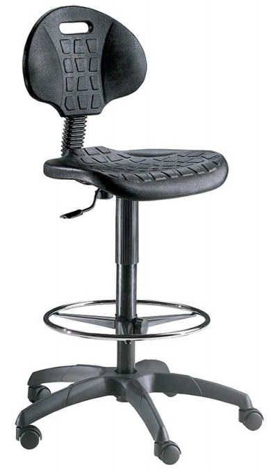 Sgabello ergonomico con scocca in poliuretano e seduta alta cm. 46x63x100/ 125h - Castellani Shop