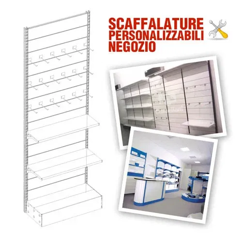 Personalizza la tua scaffalatura da negozio a parete